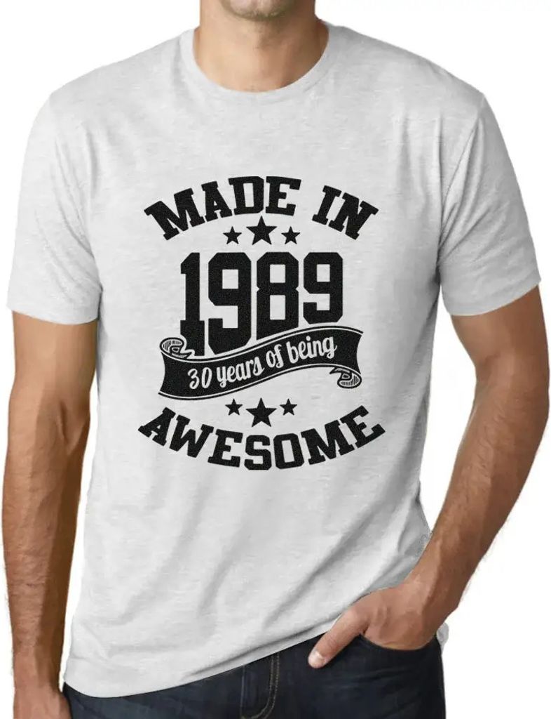 Herren Grafik T-Shirt Hergestellt 1989 – 1989 – Geschenk 35. Geburtstag Jahrestag 35 Jahre Jubiläum 35 Jährige Mann Jahrgang 1989 Kurzarm