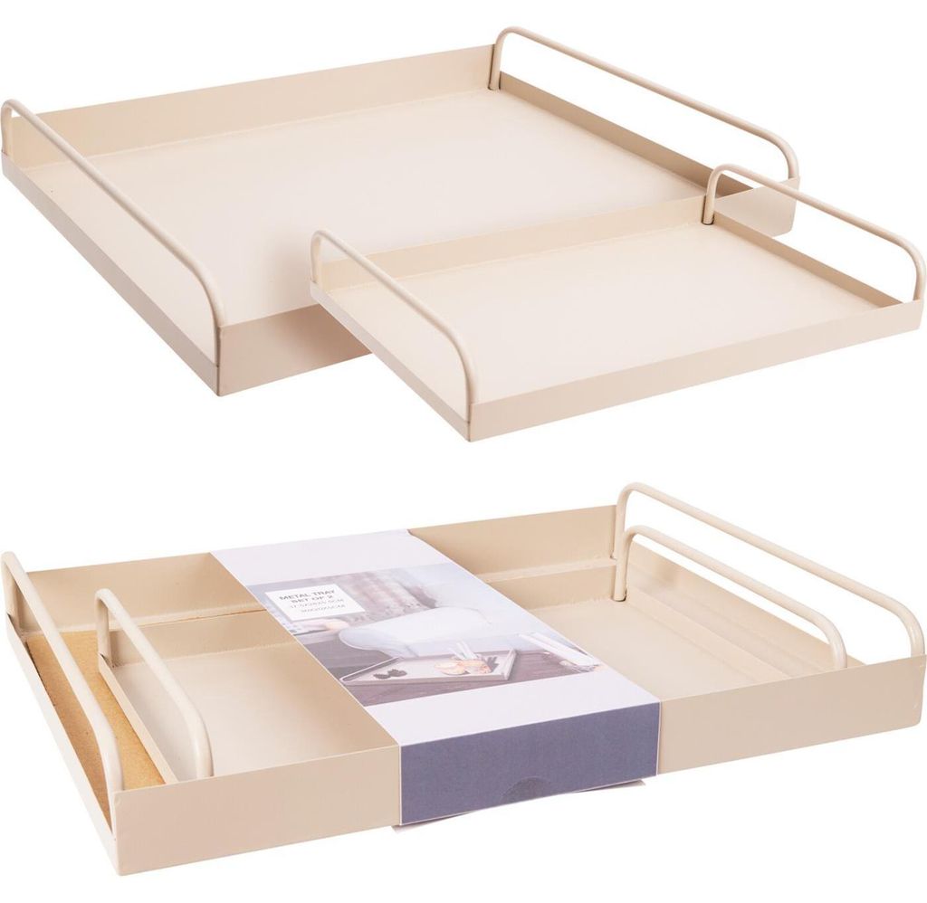 Home & Styling Spielzeug Tablett Set Metall Sandfarbe Produktbild 