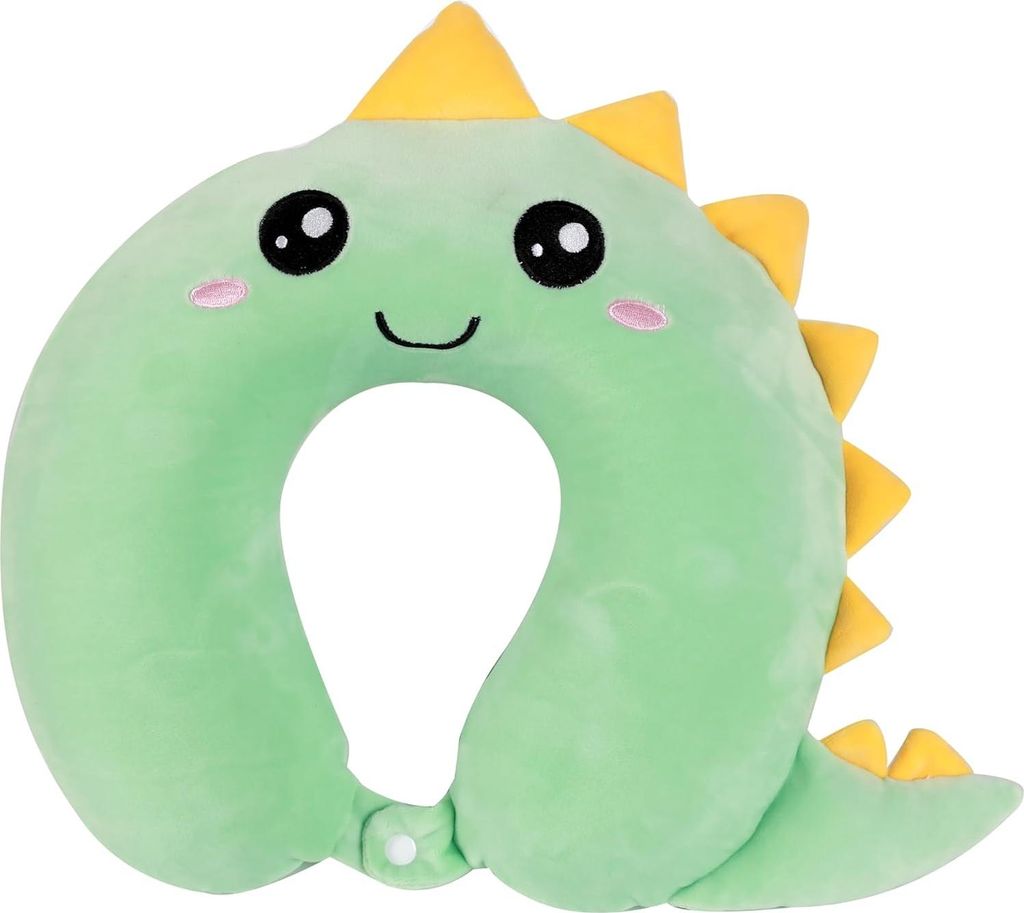 I-TOTAL Reisekissen Nackenkissen weich für Nackenstützen Motiv Dino