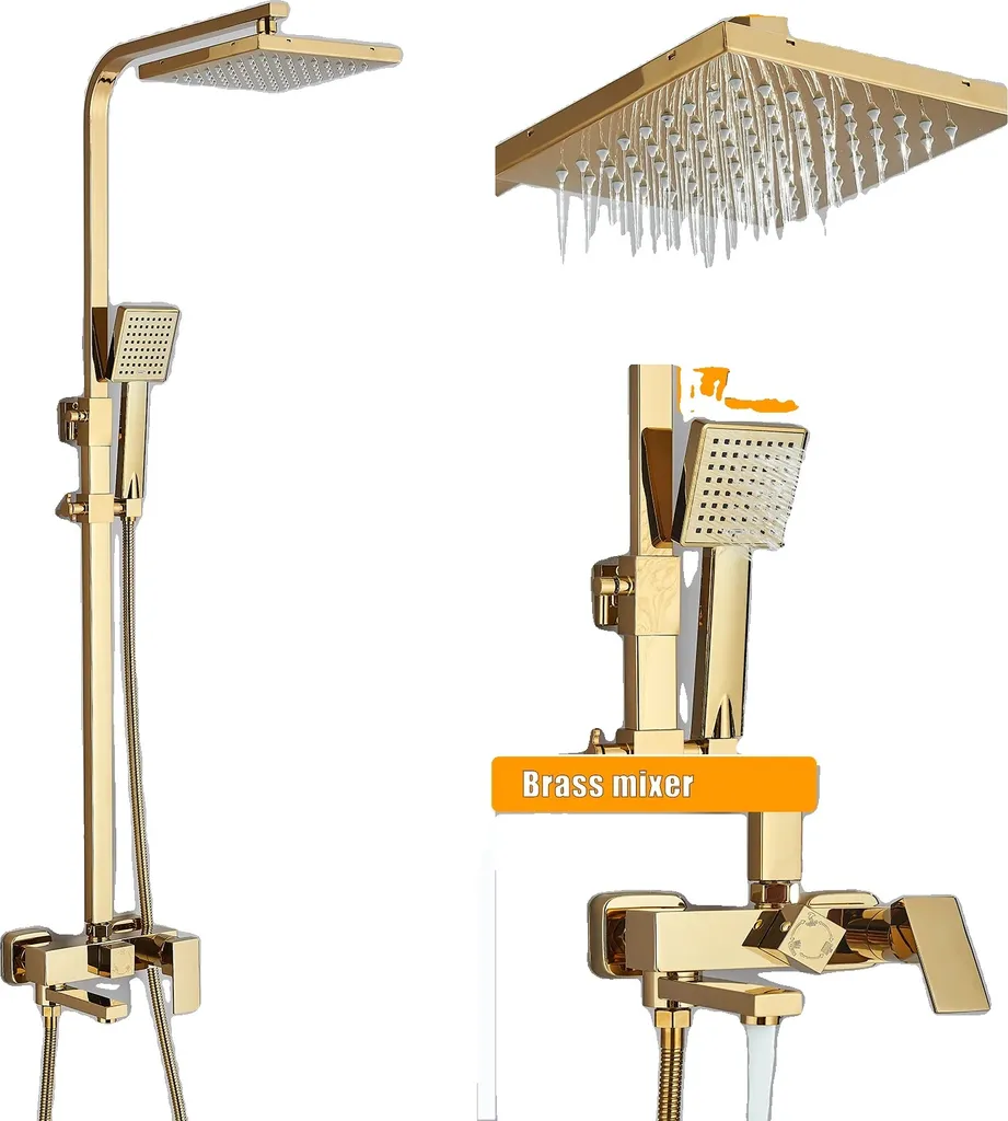 Sistema Doccia 3 Vie Oro Gold C: Relax e Altezza Regolabile Bagno