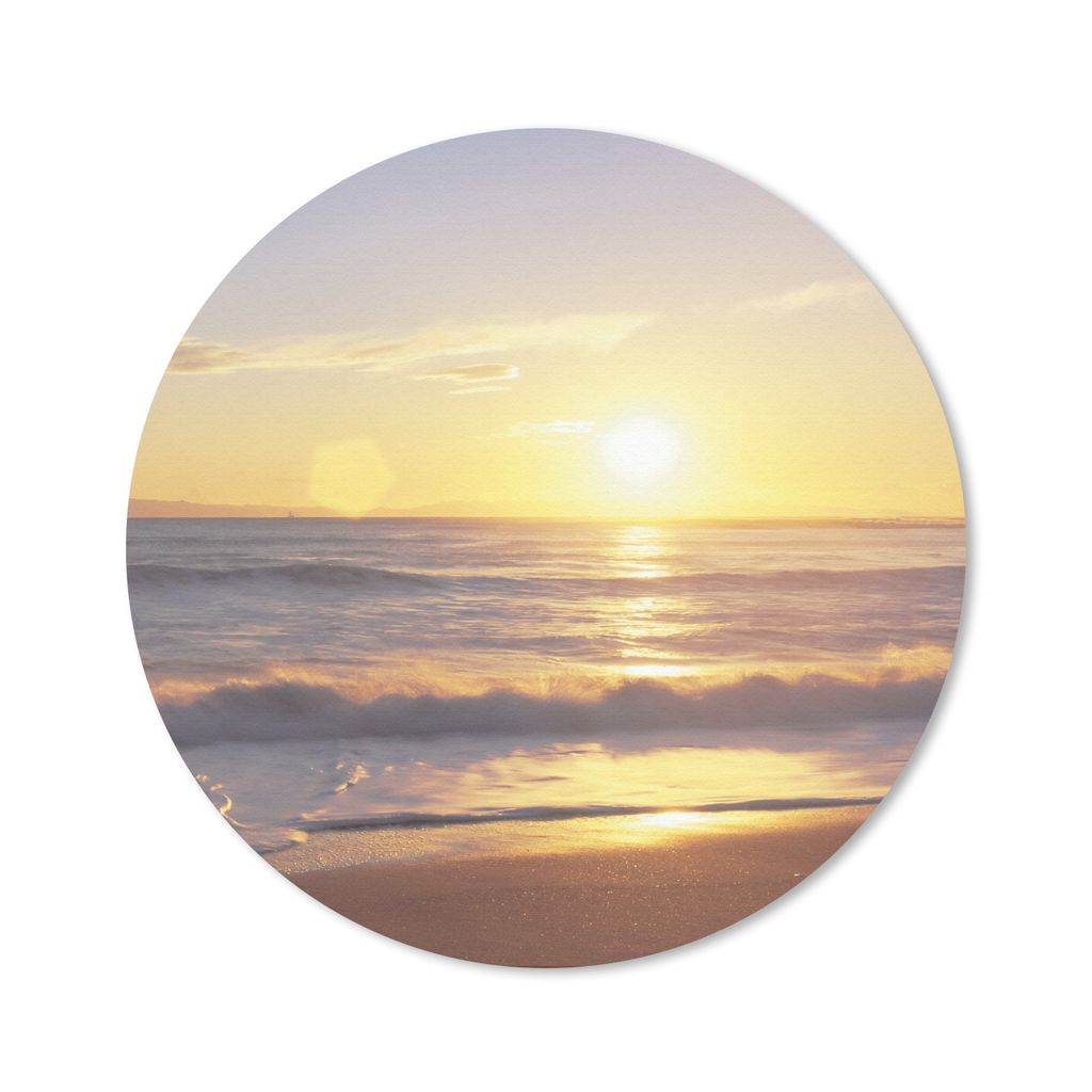 MuchoWow Mauspad Mousepad Sonnenuntergang - Strand - Brücke 50x50 cm - Mousepads - Maus Mat - Pad - Mausunterlage - Vinyl