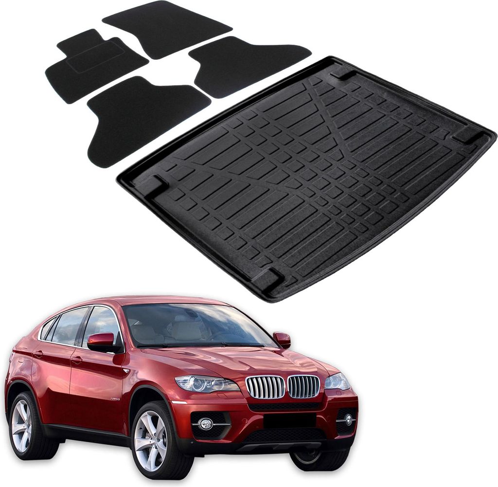 Kofferraumwanne Fußmatten Set Für BMW X6 2008-2014, Genaue Produktbild 