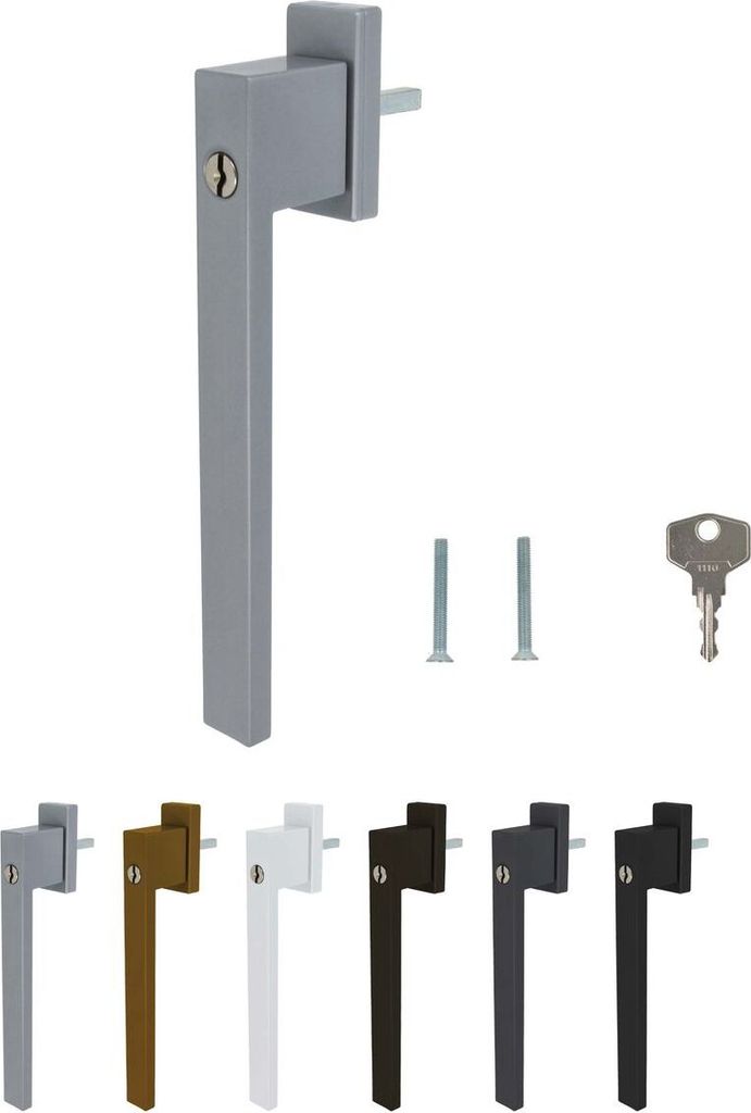 Design Aluminium Terrassentürgriff Dublin PSK abschließbar - pulverbeschichtet, Farbe:Gold F4, Stiftlänge:35mm