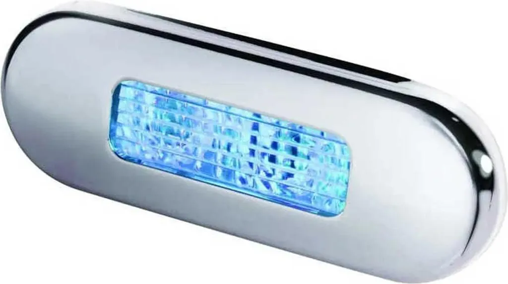 Éclairage de Courtoisie LED Bleu pour Bateau en Inox Poli Argent 12V