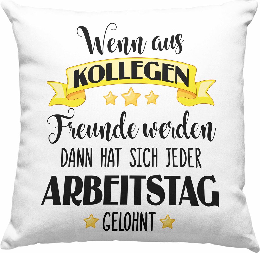 Trendation - Jobwechsel Deko-Kissen mit Füllung 40x40 Geschenk Kollege Kollegin Geschenkidee Deko-Kissen mit Füllung 40x40 Abschiedsgeschenk Neue...