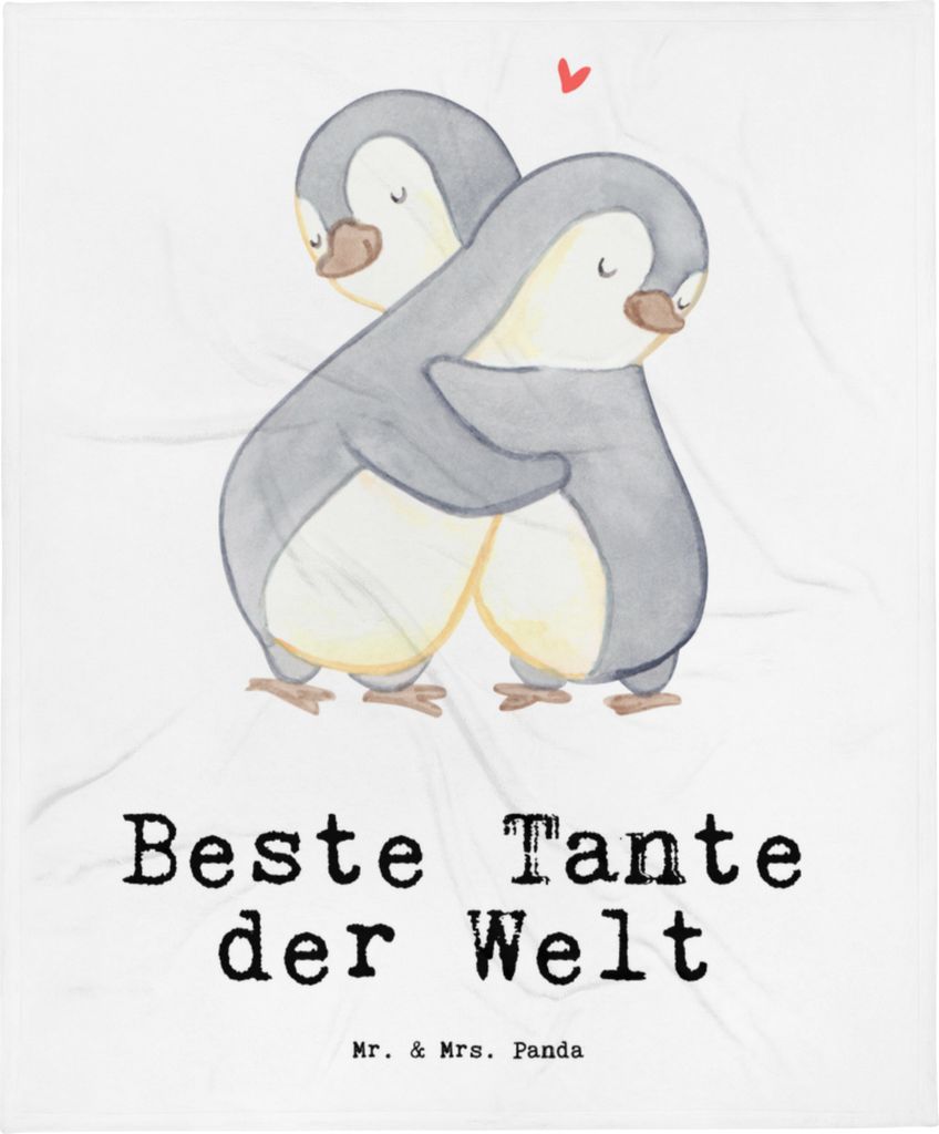 Mr. & Mrs. Panda Bettdecke Pinguin Beste Tante der Welt - Produktbild 