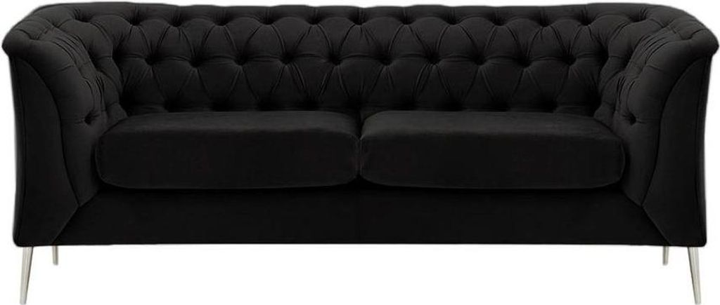 Zweisitzer-Sofa Chesterfield Modern aus medizinischem Schaumstoff-Velluto 20-verchromtes Metall