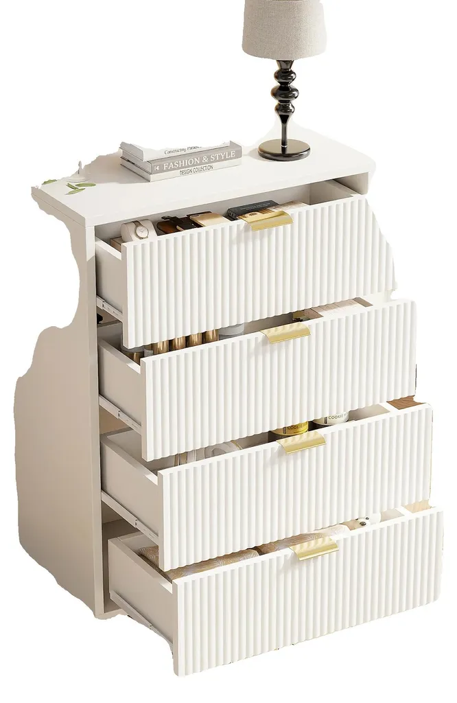 Commode Blanc Design Moderne et Minimaliste - Grand Rangement L120cm