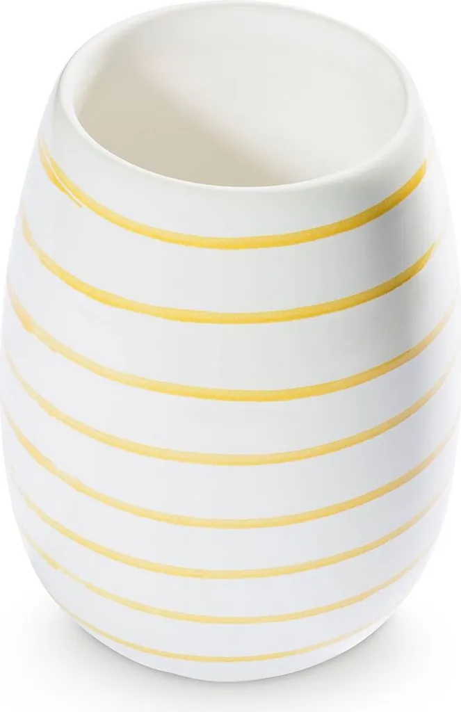 Vase en Céramique Jaune Flammé Gmundner Keramik 15cm pour Bouquet de Fleurs