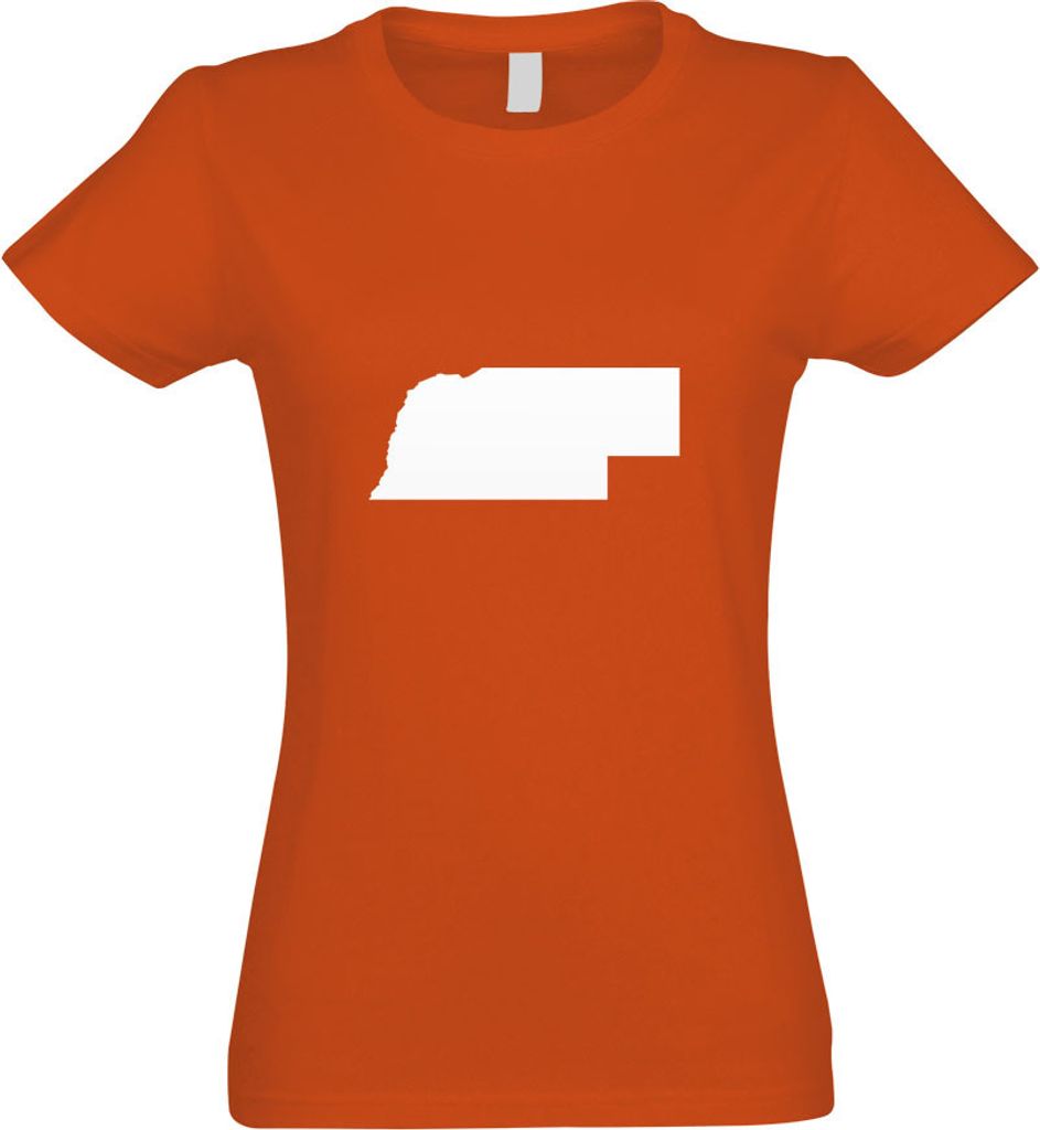 Kiwistar - T-Shirt tailliert - Damen - orange - USA - Bundesstaat - Nebraska - mit Motiv Bedruckt - Funshirt Design - Sport - Freizeit - Damen - XL