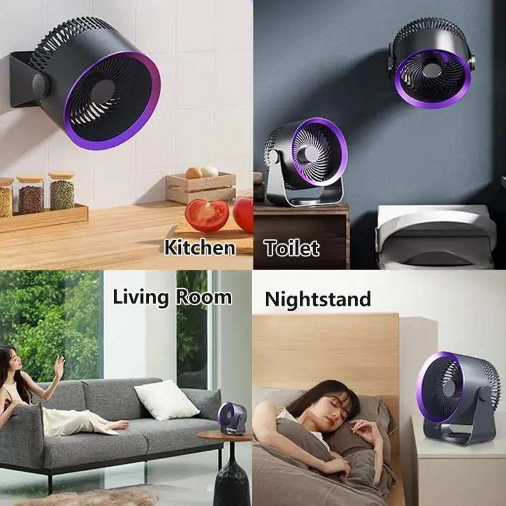 Ventilateur circulateur d'air multidirectionnel violet pour la maison - 3