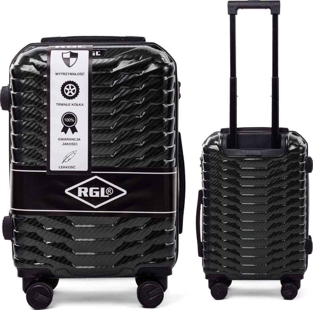 RGL PC2 L Polycarbonat Koffer Reisekoffer Hardcase Koffer TSA-Schloss Trolley Hartschalenkoffer Grösse: L Farbe: Schwarz