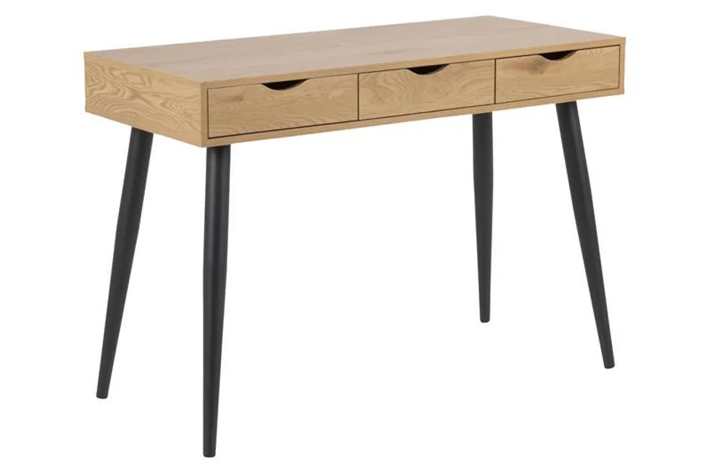 Bureau 3 tiroirs Nete en chêne sauvage robuste et plateau large 120cm