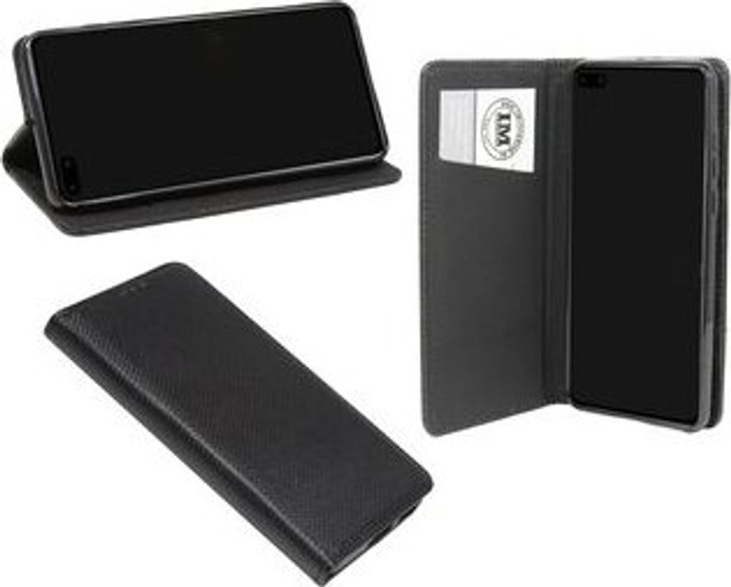 cofi1453 Buch Tasche "Smart" kompatibel mit Huawei P40 Handy Hülle Etui Brieftasche Schutzhülle mit Standfunktion, Kartenfach Schwarz