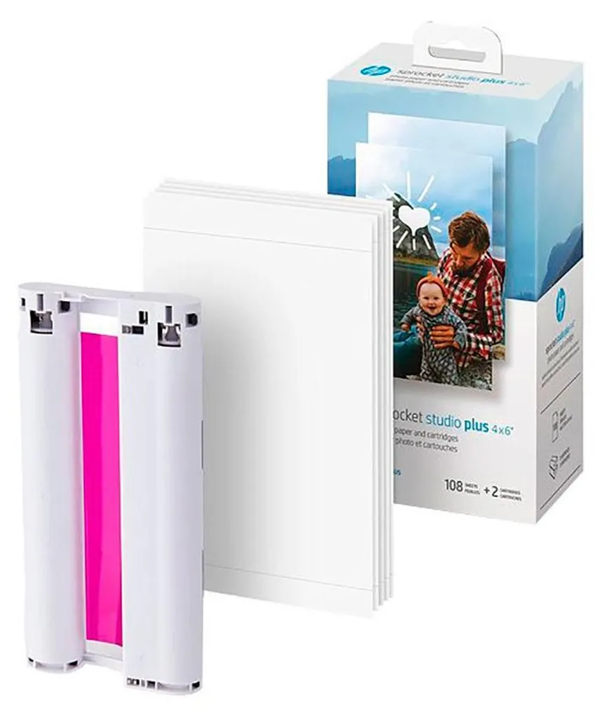 Cartouche HP Sprocket Studio Plus pack papier photo 4x6 pour imprimante