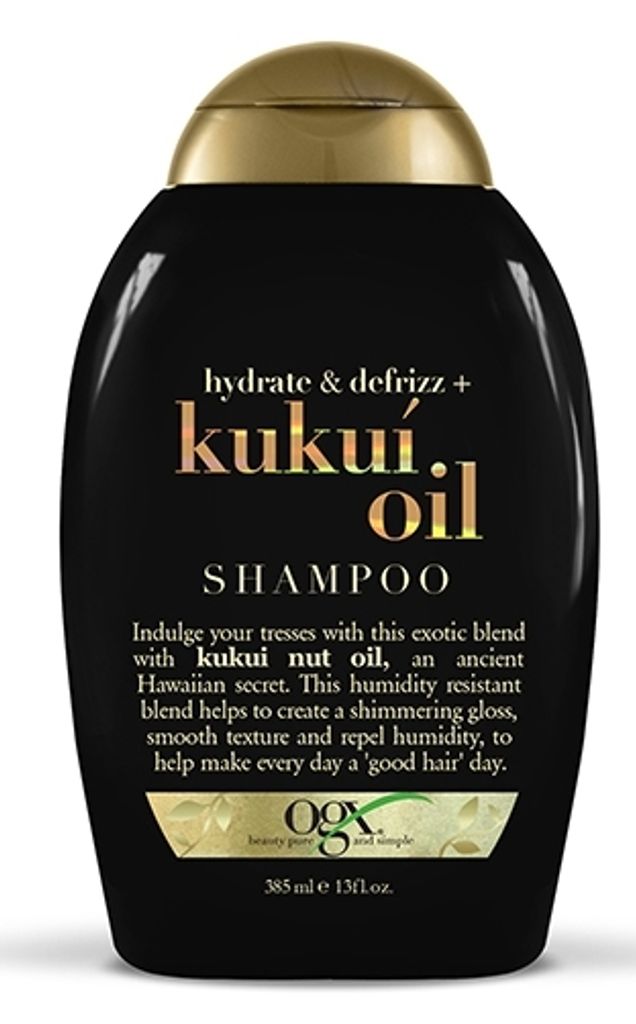 OGX Shampoo – Hydrate & Defrizz met Kukui-olie, 385 ml Productafbeelding 