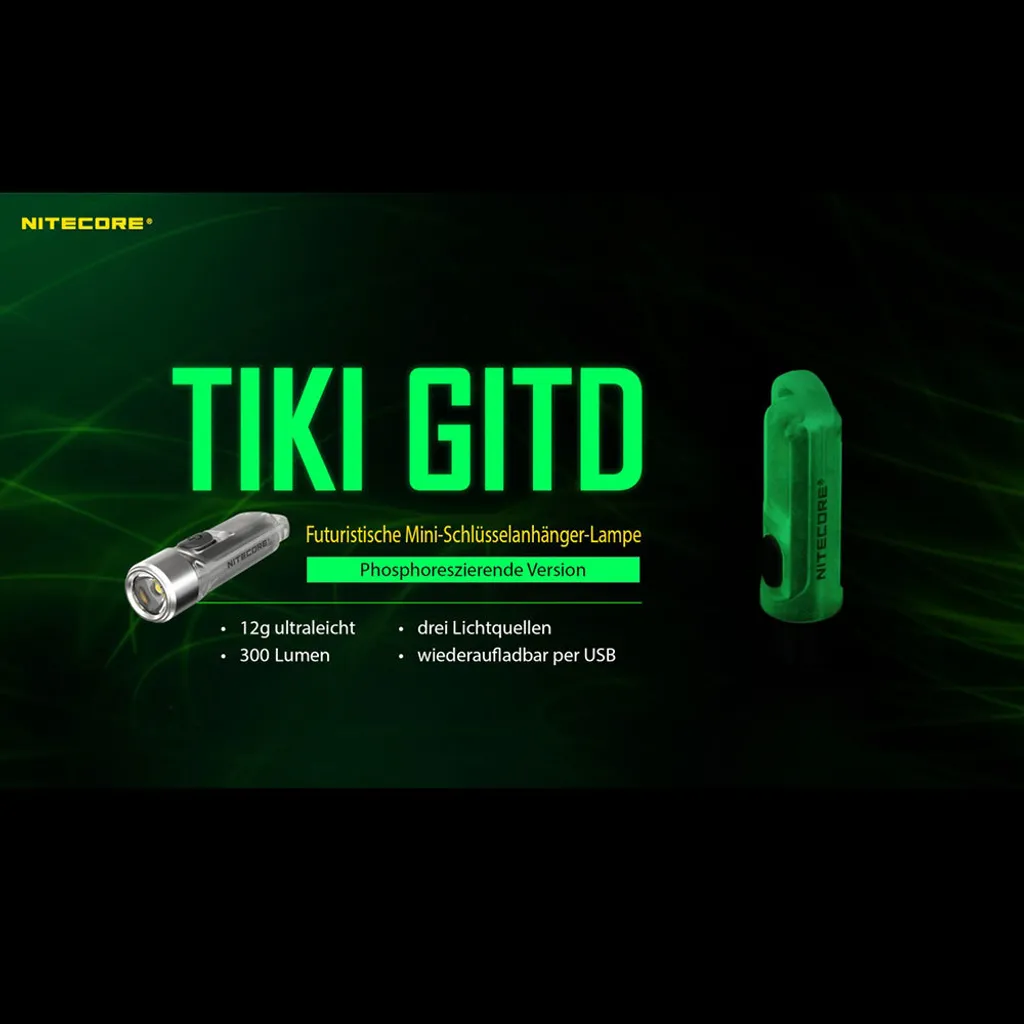 Mini Torcia Nitecore TIKI GITD 300 Lumen LED UV e High CRI - 4