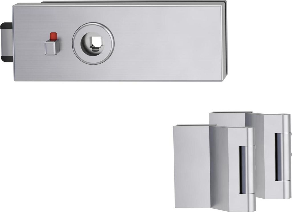 GRIFFWERK Ganzglastürbeschlagset PURISTO S ohne Griff WC Edelstahl matt