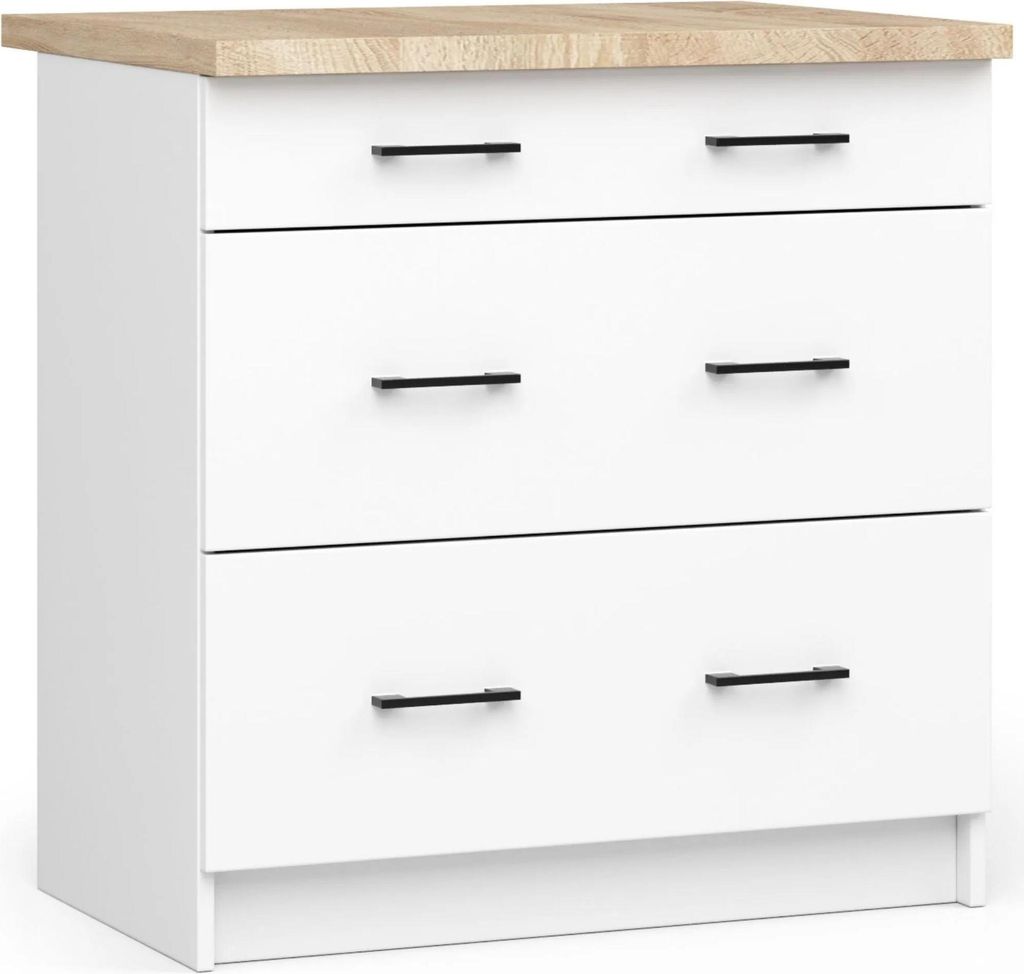 Armoire de cuisine OLIWIA S80 3S avec plan de travail en Image du produit 