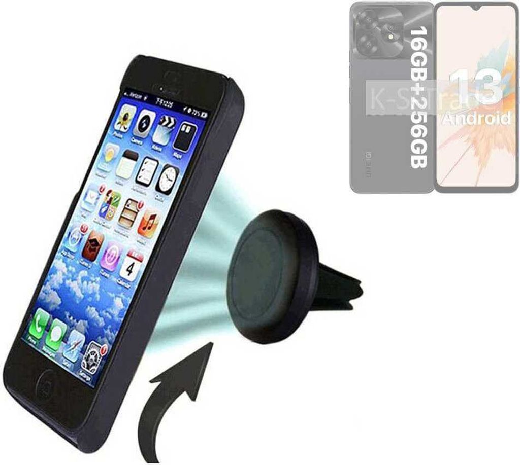 K-S-Trade Kompatibel mit UMIDIGI A15T Auto Handy Halterung KFZ Halter Lüftungsgitterhalterung Air Vent mount Smartphone Halter