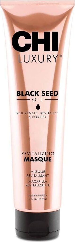 A tube of CHI Luxury Black Seed Oil Revitalizing Masque.