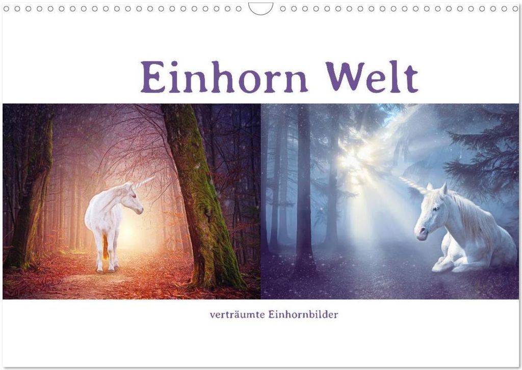 Einhorn Welt - verträumte Einhornbilder (Wandkalender 2026 DIN A3 quer), CALVENDO Monatskalender