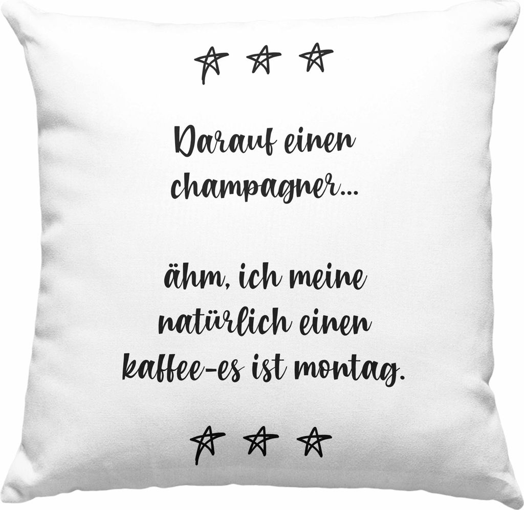 Trendation - Lustige Deko-Kissen mit Füllung 40x40n für Frauen mit Spruch Kaffee Deko-Kissen mit Füllung 40x40n Becher Büro Arbeit (Grün)