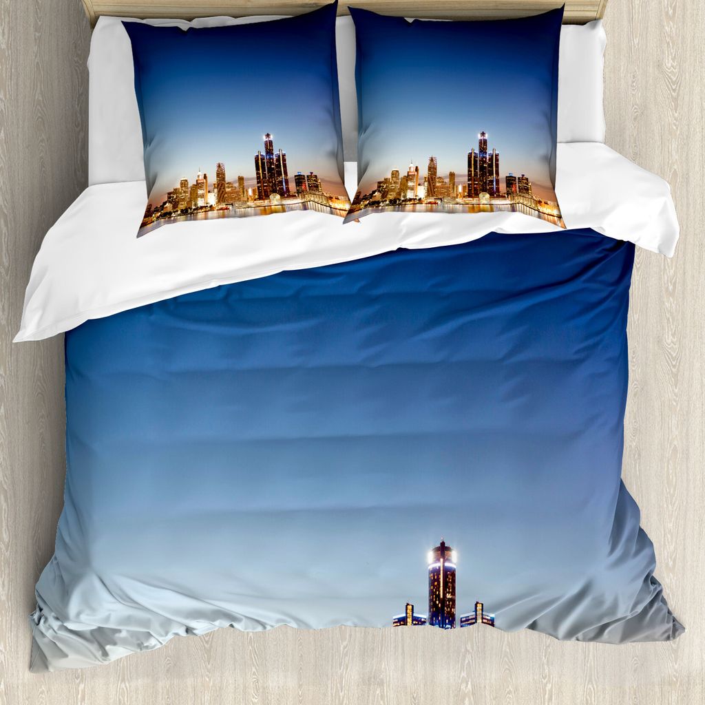 ABAKUHAUS Detroit Bettbezug, Serene Waterfront anzeigen, Milbensicher Allergiker geeignet mit Kissenbezügen, 155 cm x 220 cm - 80 x 80 cm, Mehrfarbig