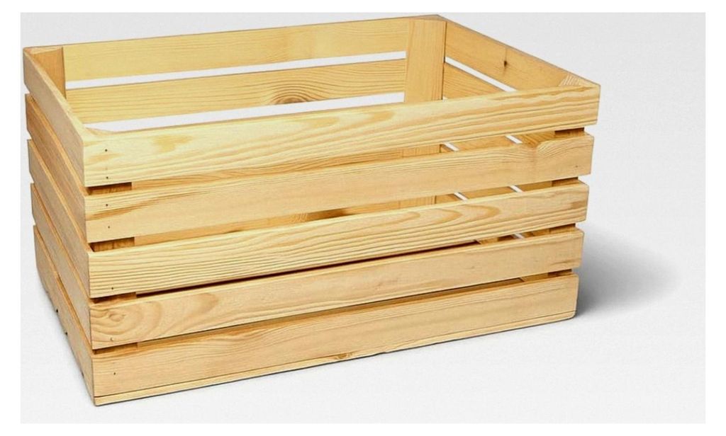 Große Holzkiste 60x40x30 cm – massive Aufbewahrungskiste aus Holz – Obstkiste, Weinkiste, Apfelkiste – Deko- und Geschenkkiste – Vintage H...