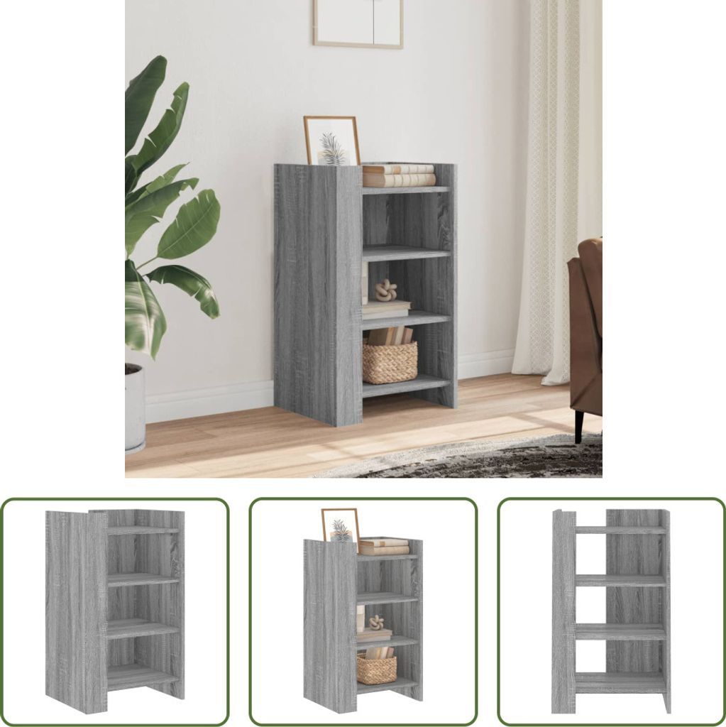 The Living Store Sideboard Grau Sonoma 45x35x75 cm Holzwerkstoff