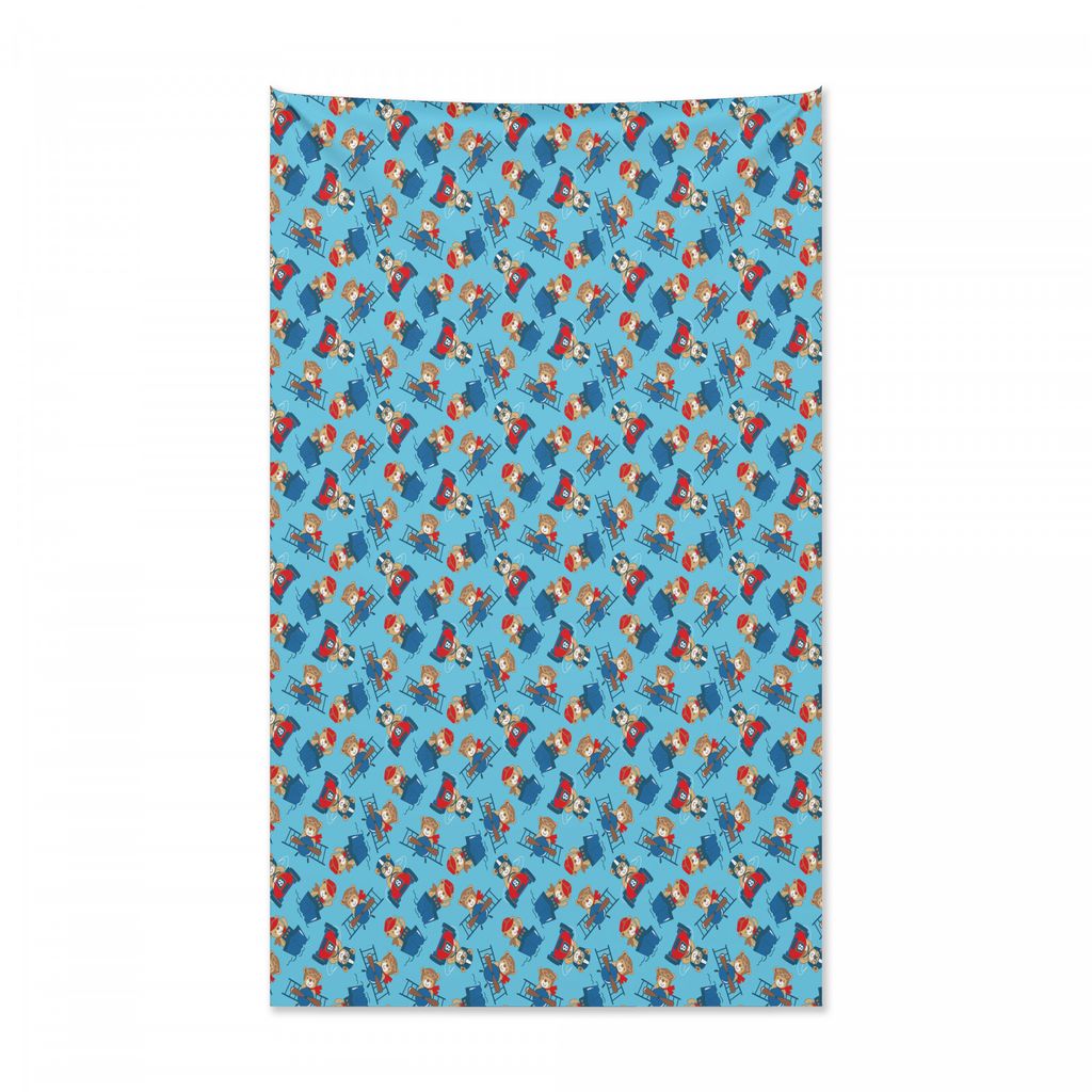 Abakuhaus Weinlese-Flugzeug Wandteppich und Tagesdecke, Spielzeug Bär Pilot aus Weiches Mikrofaser Stoff Kein Verblassen Klare Farben Waschbar, 14...