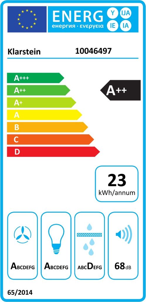Klarstein AirNova - 60 cm nástenný digestor, prietok Obrázok produktu 8