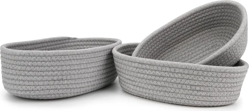 Lot de 3 Paniers de Rangement Tissés en Coton Naturel - Design Élégant