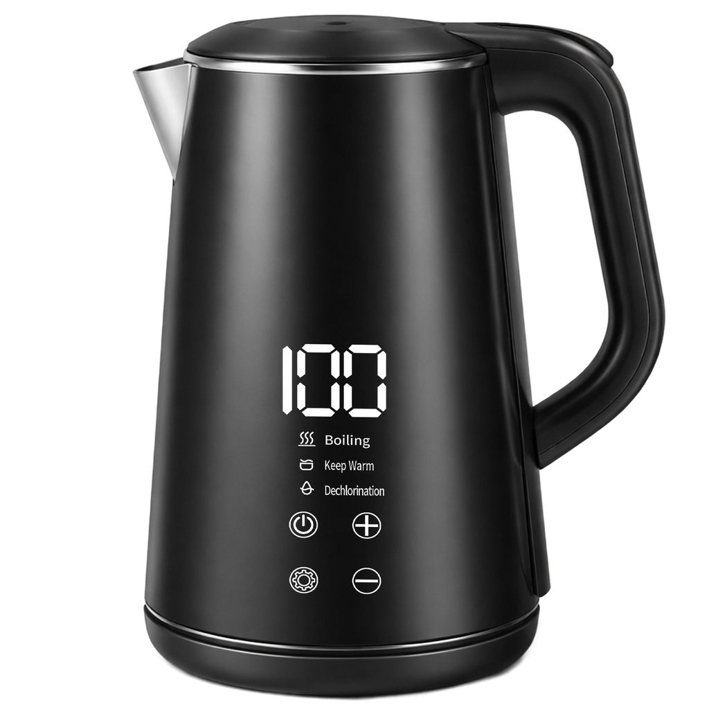Wasserkocher 1,6L mit Temperaturregelung, Edelstahl, 1500W, Produktbild 