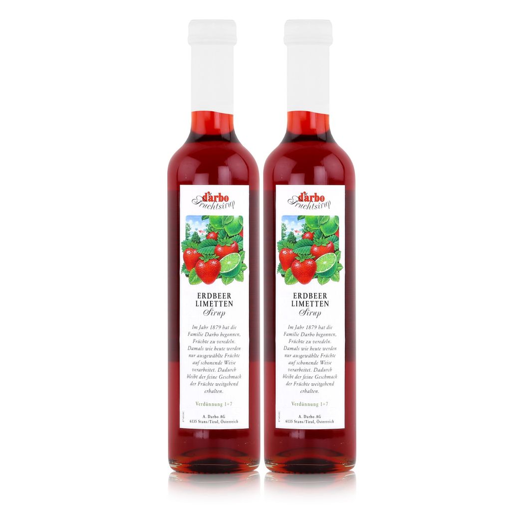 Darbo Erdbeer Limetten Sirup 500ml - Cocktails Kaffeesirup Produktbild 