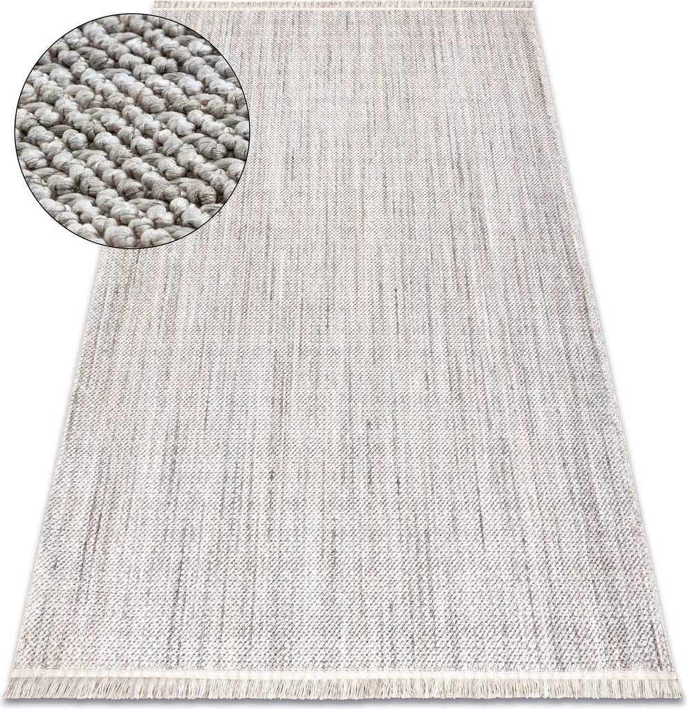 Moquette Bouclée Tissée Plat NANO FH93A Gris Beige 240x330 cm Durable