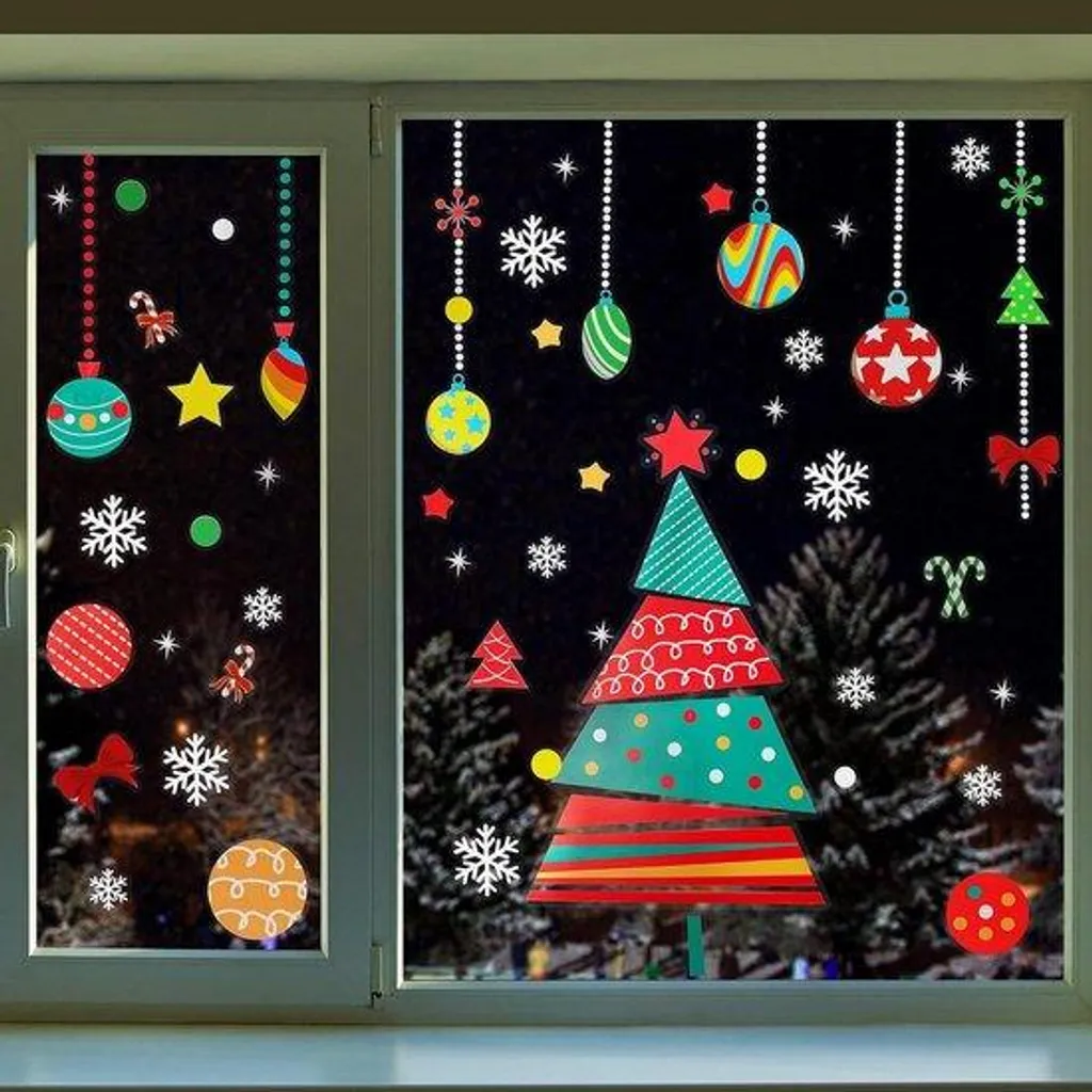 Autocollants Noël pour Vitres et Murs - Kit de 234 Pièces pour Magasins