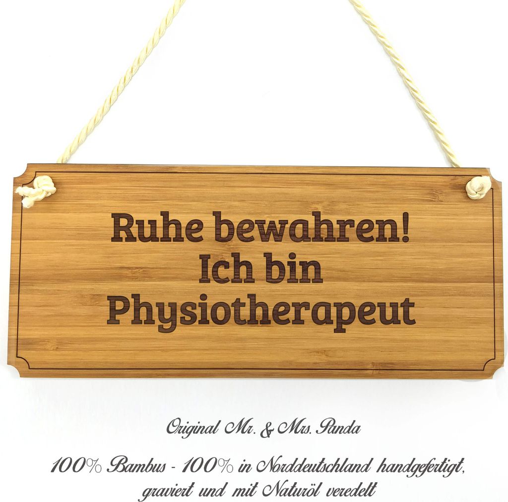 Mr. & Mrs. Panda Schild Physiotherapeut - Geschenk, Holzschild, Wegweiser, Ausbildung, Firmenschild, Rente, Shabby, Werbeschild, Landhaus, Abschlus...
