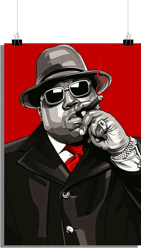 Musik Poster - Biggie Poster - Rap Poster - Biggie Smalls Poster - Pop Art Poster - 61x91cm - Perfekt zum Einrahmen
