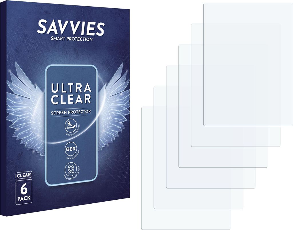 6x Schutzfolie für Camcorder mit 8.9 cm (3.5 Zoll) Displays 51.1 x 71.1 mm Savvies Displayschutz Display Schutz Folie Klar Transparent
