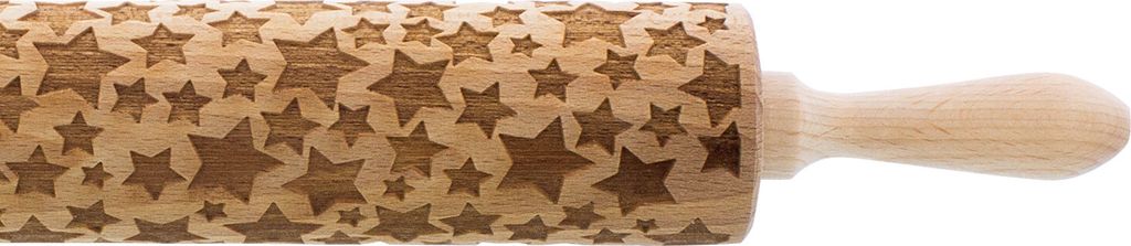 Holz Teigroller mit Sterne Prägung