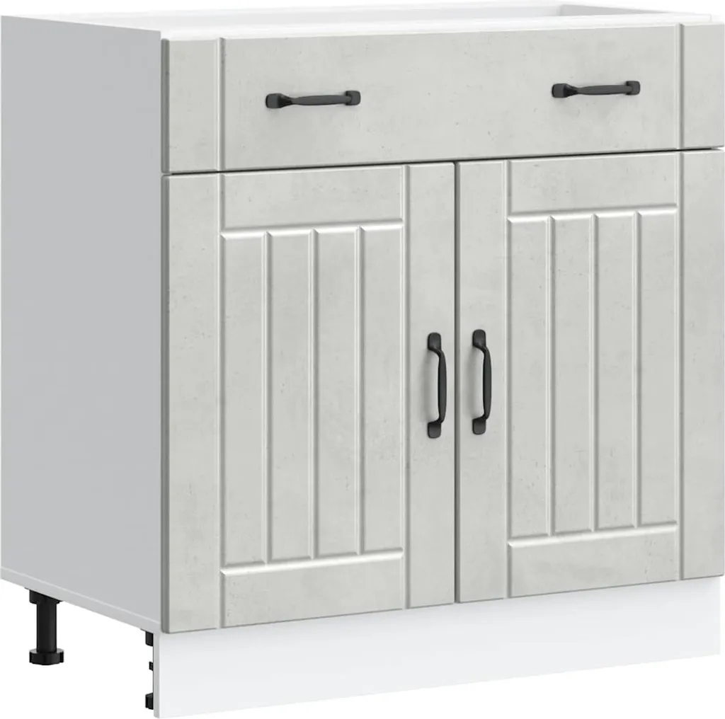 vidaXL Base da cucina Lucca cemento grigio materiale a base di legno