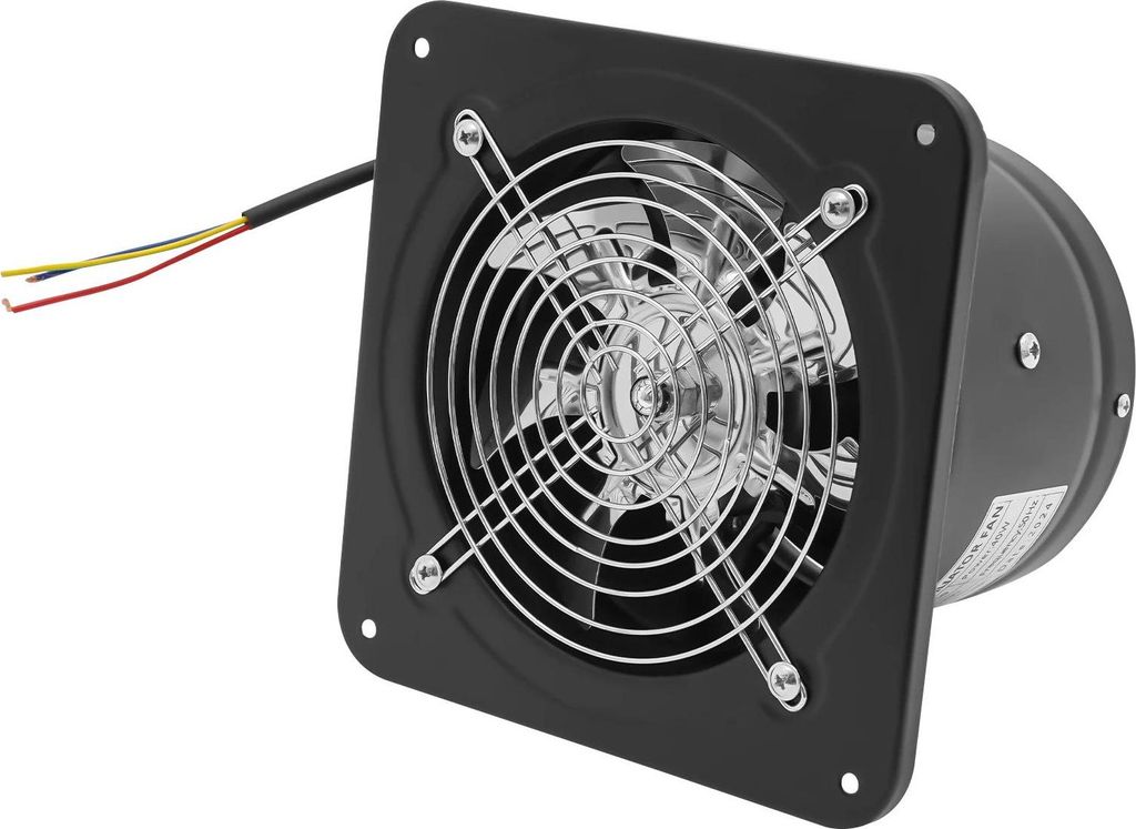 Abluftventilator - Fenster- & Wandlüfter - Durchmesser Ø 15 cm - Luftleistung 220 m³/h - Leistung 40 W - Rückstauklappe - 220V 50Hz - Schwarz