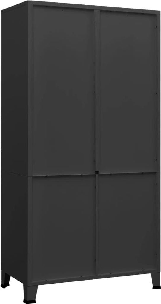 vidaXL Priemyselná šatníková skriňa čierna 90x50x180 cm Kov Obrázok produktu 