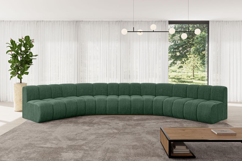 ALTDECOR Modulares Sofa Ecksofa in U-Form - Montra-U1 - 490x174x70 cm Grün - Corner modular Sofa Eckcouch Couch Wohnlandschaft Cauchsofa Bodensofa...