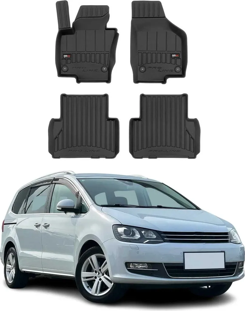 Tappetini in Gomma TPE per VW Sharan 2010-2025 | 4pz Protezione Totale