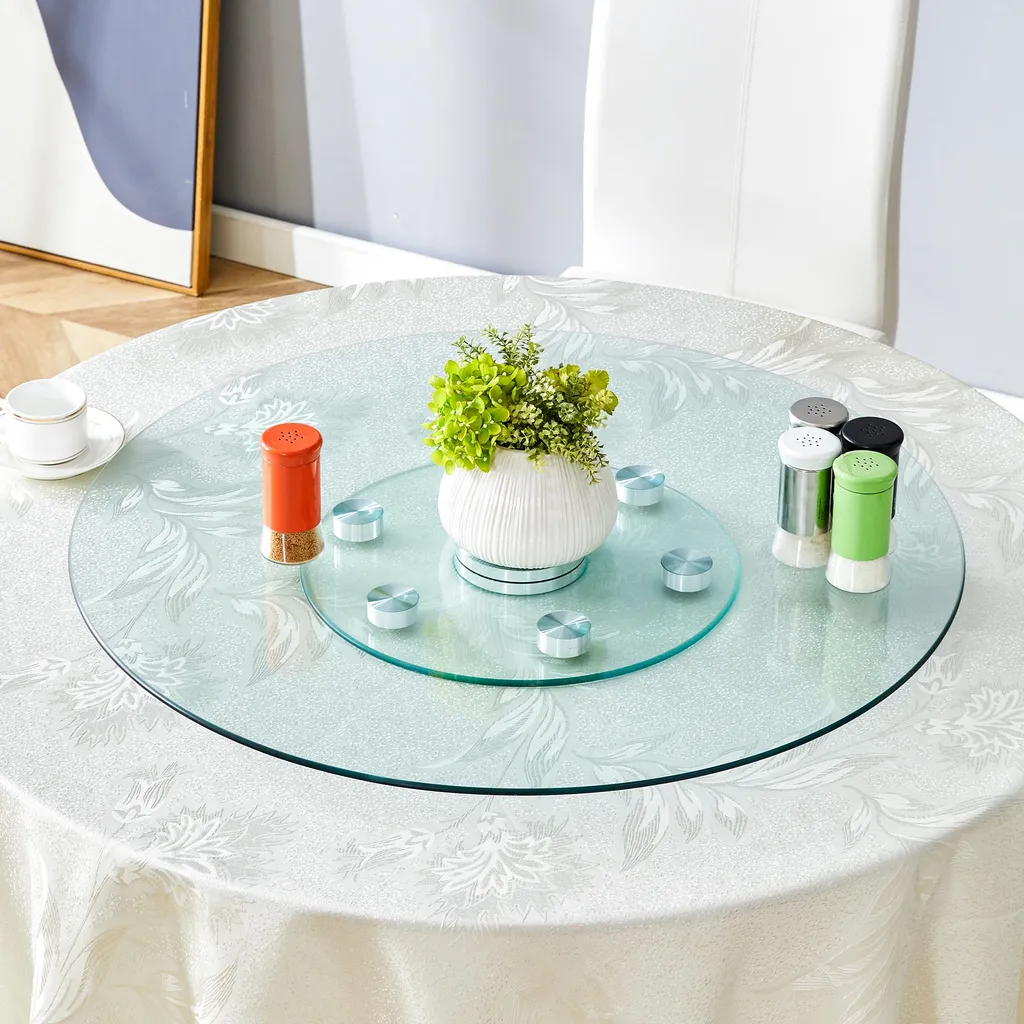 Table basse verre 77cm rotative : accès facile et double rangement - 10