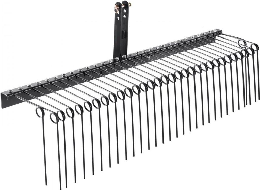 Landschaftsrechen 183 cm - Rasenvertikutierer mit 32 Zinken - Anhängegerät für effektive Rasenpflege - perfektes Zubehör für Gärten