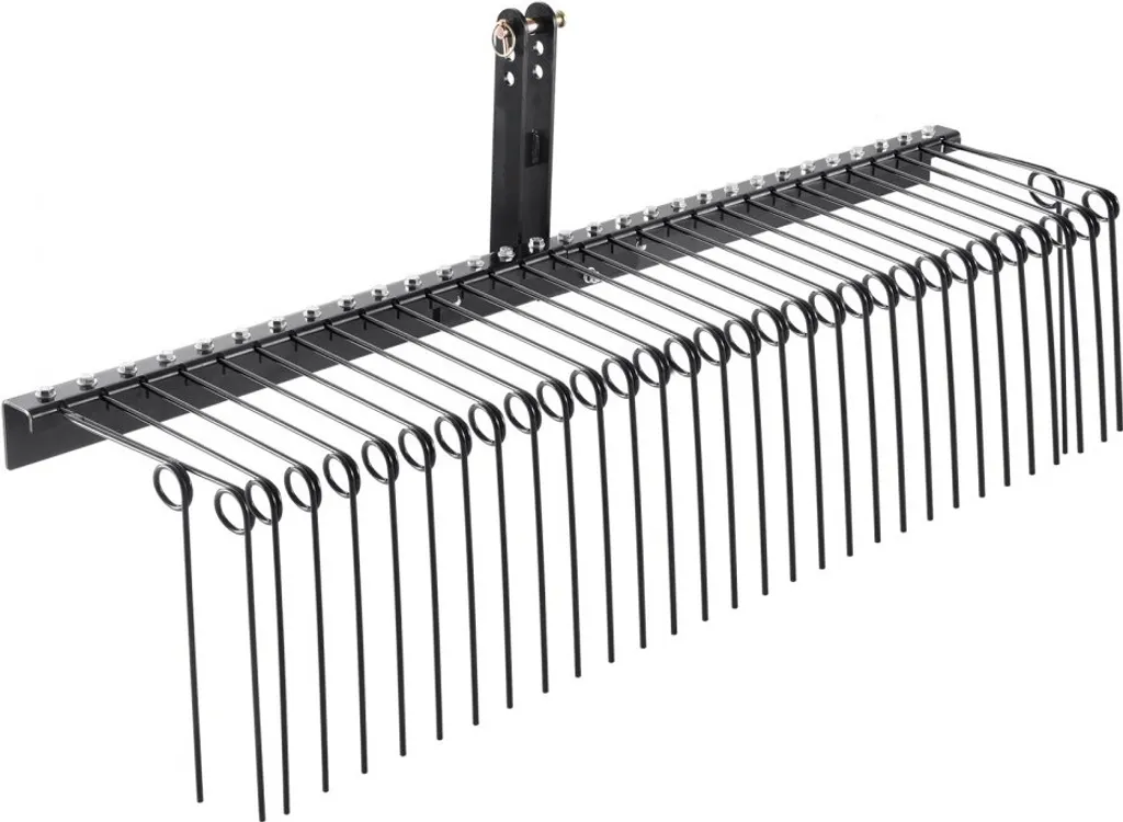 Râteau paysager 183 cm et scarificateur 32 dents pour gazon de jardin