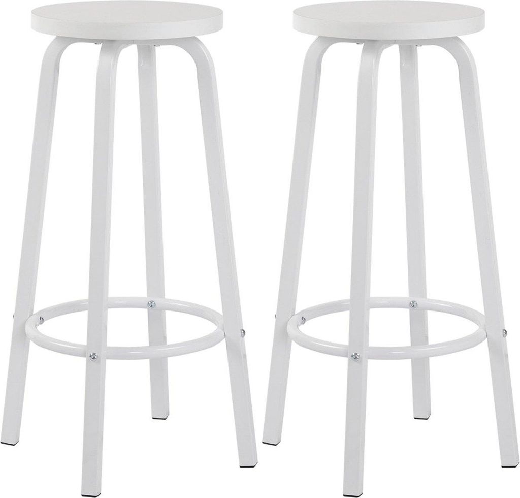 Happyment BarHocker DeLuxus – 2er Set – BarHocker ohne Rückenlehne – Weiß – 30×30×72?cm – Black Friday / Weihnachtsgeschenk
